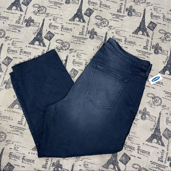 Old Navy NWT! Extra Sky-Hi Straight Raw-Hem Black Jean Size 18P - Picture 3 of 13